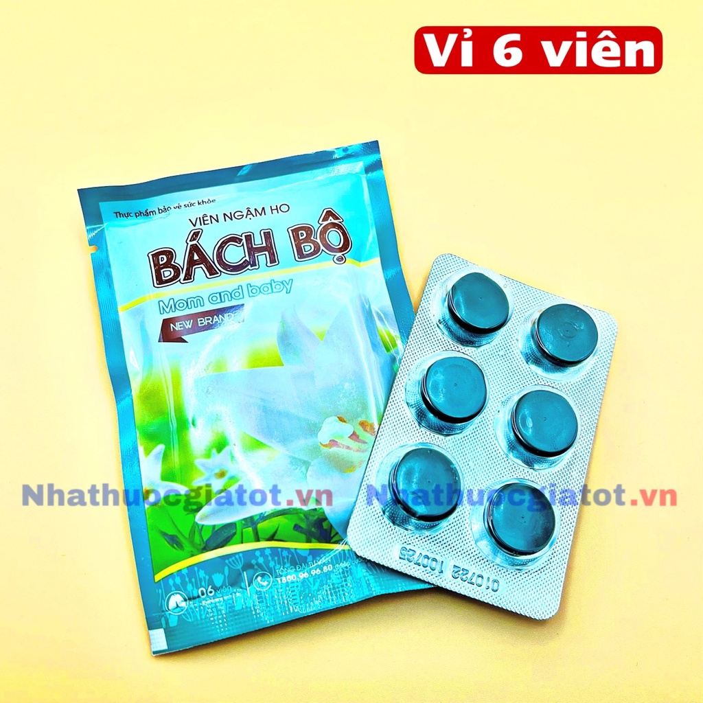 Viên Ngậm Ho Bách Bộ Mom And Baby, Vỉ 6 viên