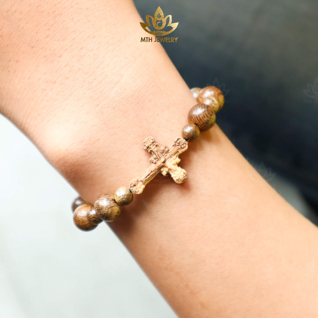 Vòng Tay Trầm Hương Mân Côi 8mm Size Bé (10 hạt To) Trầm Tốc Việt - MTH JEWELRY