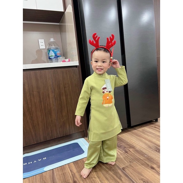ÁO DÀI CÁCH TÂN IN HÌNH BÉ GÁI SIÊU DỄ THƯƠNG