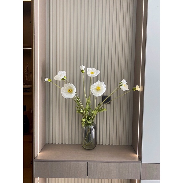 Hoa Anh Túc Nhân Tạo Size lớn 105cm Decor trang trí cao cấp sang hết nấc