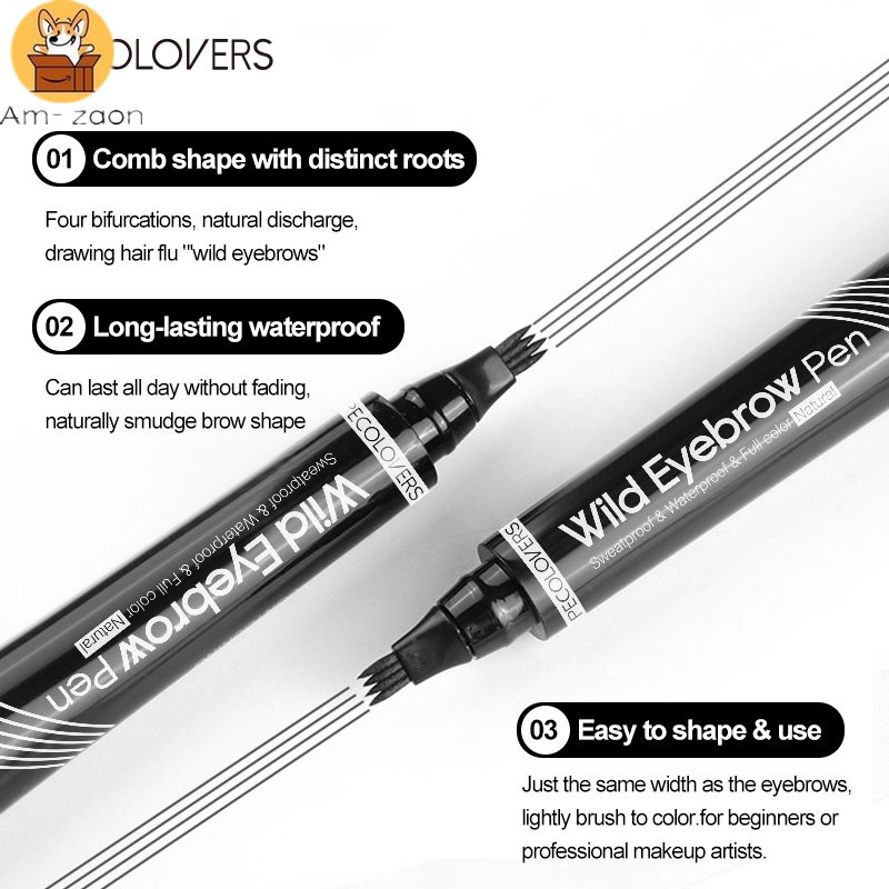 Bút Kẻ Mắt / Lông Mày 4 Đầu 5 Màu Tự Nhiên Lâu Trôi Chống Thấm Nước Am-Z