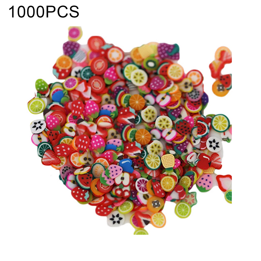 Set 1000 Miếng Dán Móng Tay 3D Bằng Gốm Hình Hoa Trái Cây Cho Điện Thoại #8