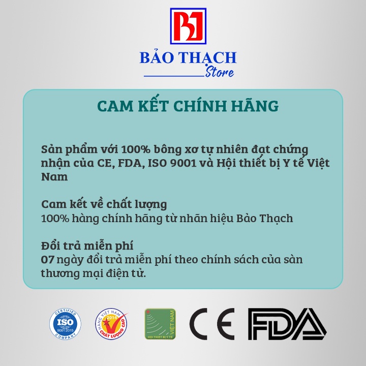 Khẩu trang Bảo Thạch 3 lớp xanh