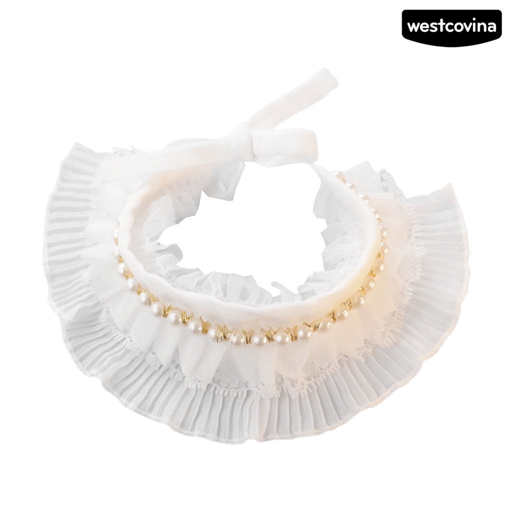 [COD]♘Yếm Ăn Đính Ngọc Trai Giả Thân Thiện Với Da Chống Mòn Dành Cho Thú Cưng