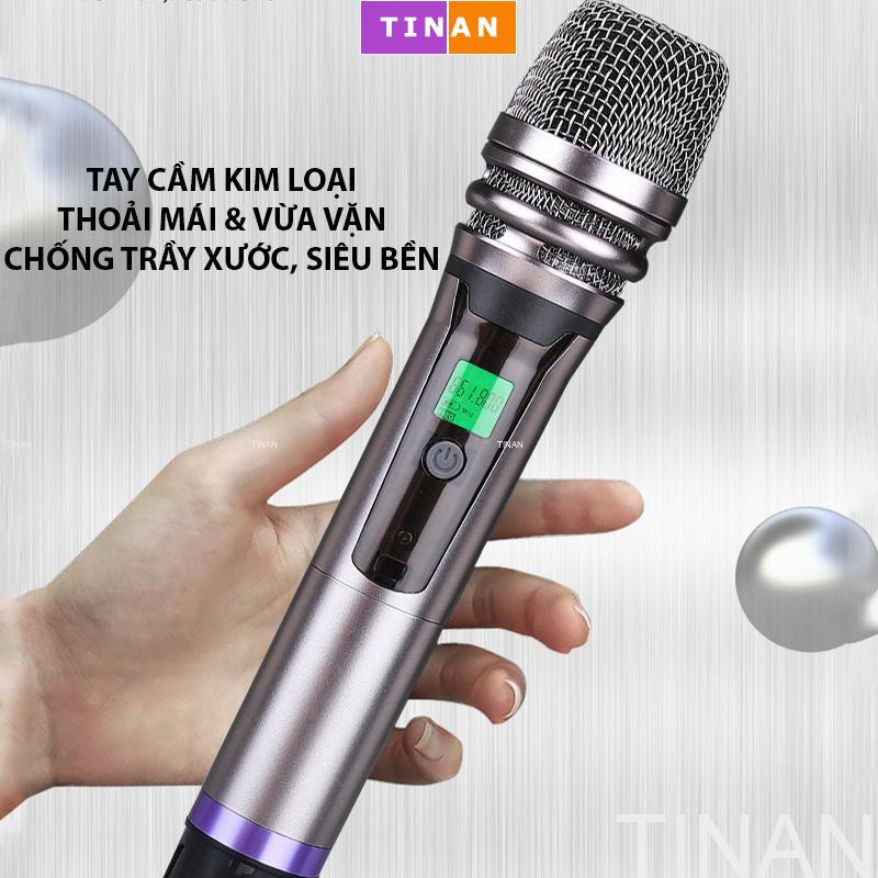 Bộ Micro Không Dây Hát Karaoke Tại Nhà MB02, Chống Nhiễu, Chống Hú