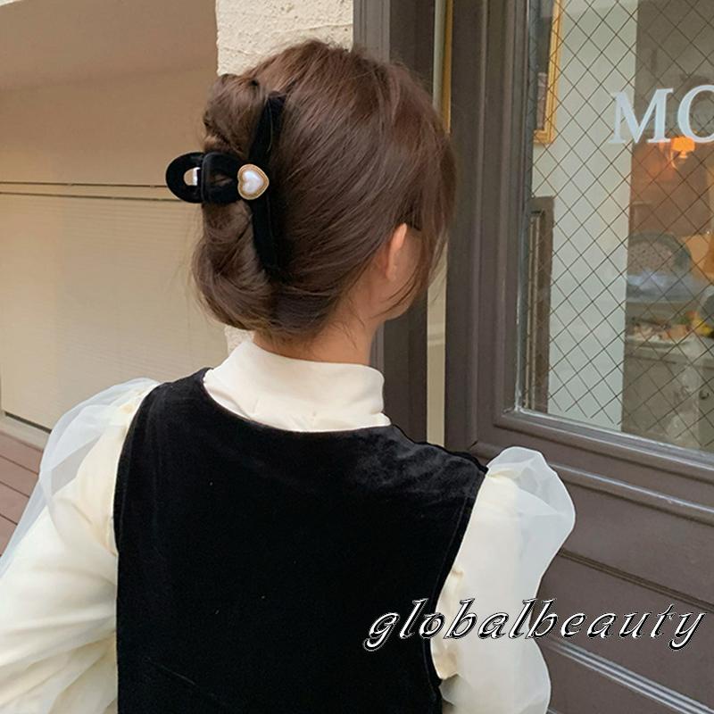 Kẹp Tóc Càng Cua Đính Ngọc Trai Phong Cách Vintage Cho Nữ