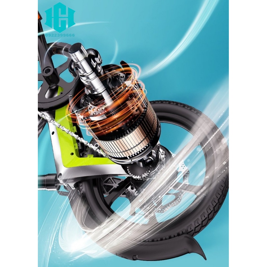 Xe đạp điện gấp chạy pin siêu nhẹ dung lượng oin 10AH