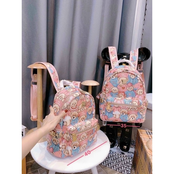 Balo Gấu Màu Hồng size to 40cm Để Vừa Sách Vở Hình Ngộ Nghĩnh Dễ Thương
