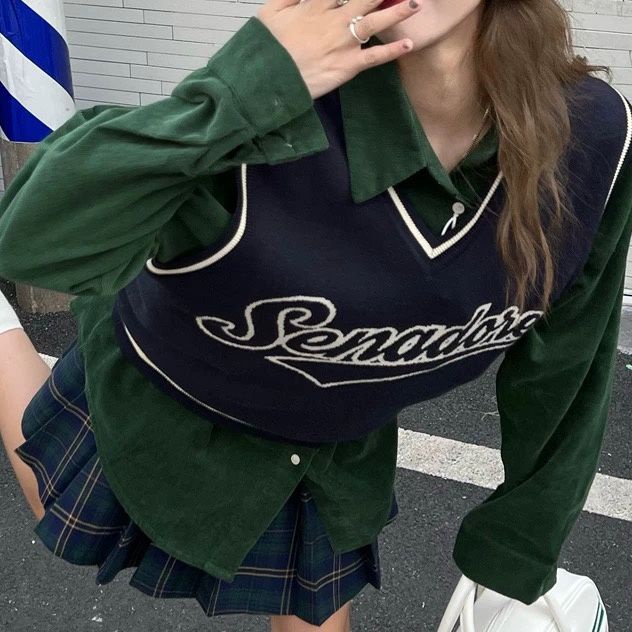 Mới Áo Sát Nách In Chữ Phong Cách Retro Mỹ