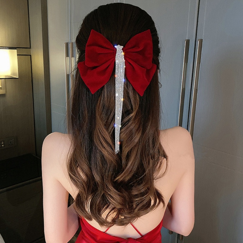 Kẹp Tóc Đuôi Ngựa Cỡ Lớn Đính Đá Hình Bướm Màu Bạc Thời Trang