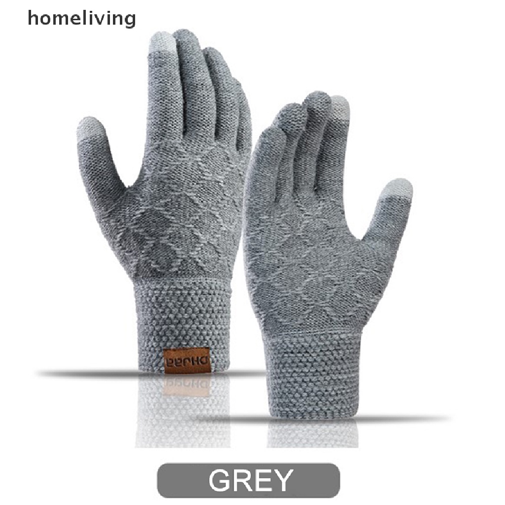 1 Đôi Găng Tay Dệt Kim Dày Dặn Giữ Ấm Mùa Đông Có Thể Sử Dụng Màn Hình Điện Thoại