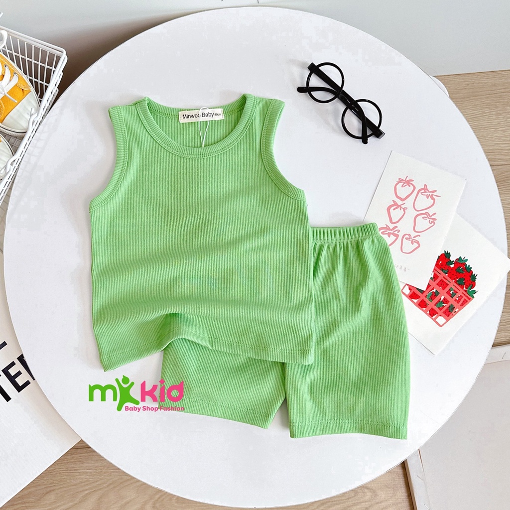 Bộ Ba Lỗ Cho Bé Trai Bé Gái 6-28KG Chất Len Tăm Cao Cấp Co Giãn Và THấm Hút Mồ Hôi Tốt