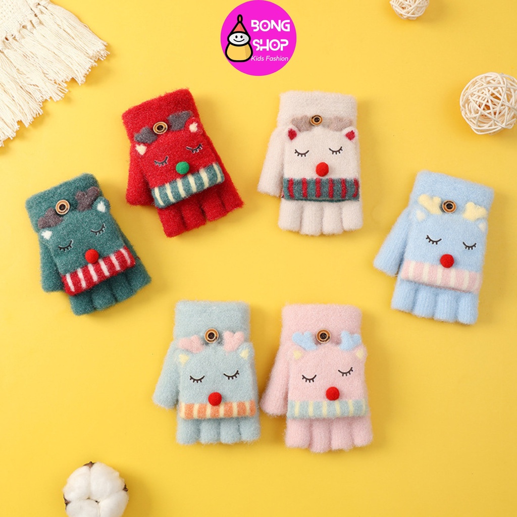Găng tay lông nhung mềm mịn cho bé 0 - 2 tuổi