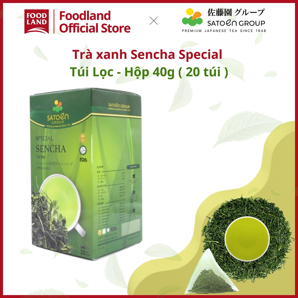 Trà Xanh Sencha Special ( trà vụ hè thu) Satoen -  trà xanh, trà túi lọc - Foodland