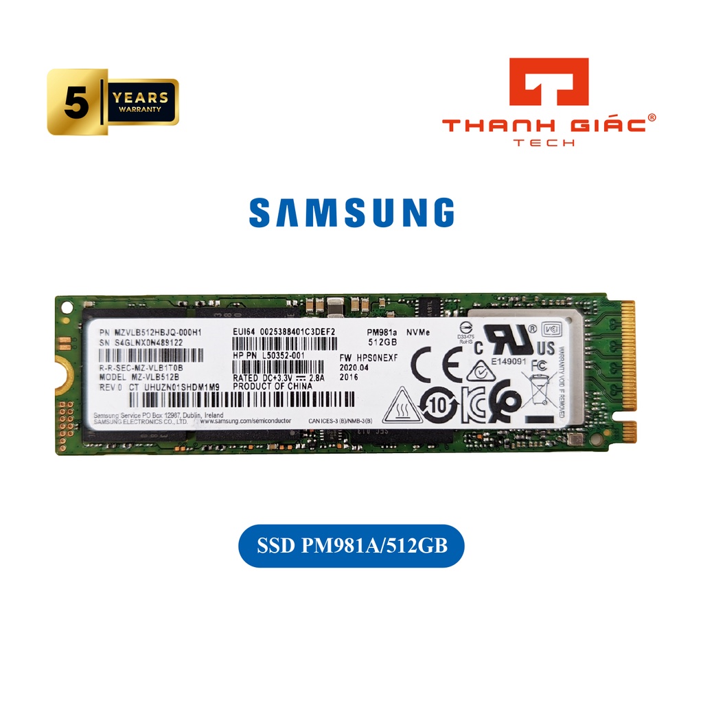 SSD Samsung PM981a M.2 2280 PCIe NVMe Gen 3×4 - Bảo Hành 36 Tháng