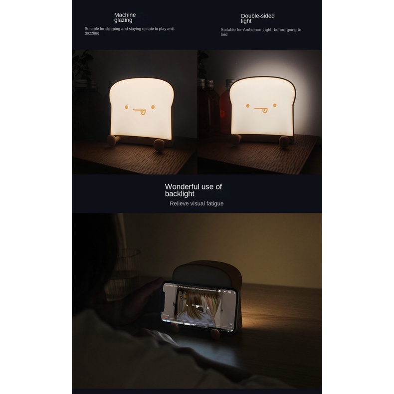 Đèn Ngủ Để Bàn Họa Tiết Hoạt Hình Sáng Tạo Có Thể Sạc Lại