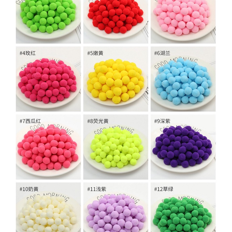 Hạt bông PomPom /bombom,nhiều màu -Trang trí mầm non, lớp học, thiệp, bao lì xì, con vật, hoa,cây thông noen