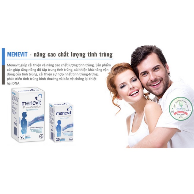 Viên Uống Menevit- Viamin Cho Nam Giới 30/90 Viên Của Úc,  Tăng Chất Lượng, Số Lượng Tinh Trùng