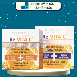 Kem dưỡng Re Vita C Floslek ban ngày / ban đêm giúp dưỡng da trắng sáng, mờ thâm nám