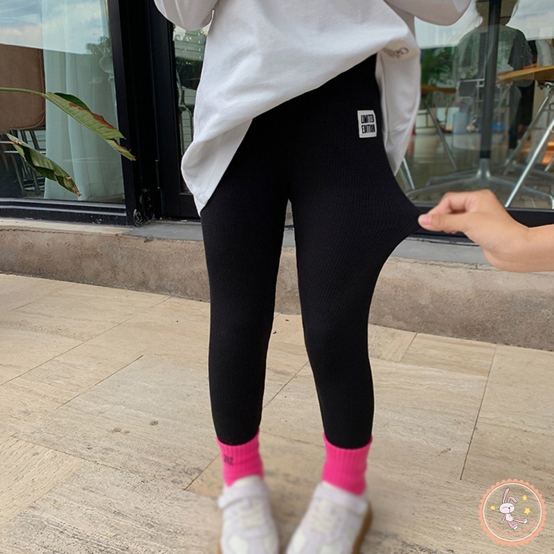 Quần Legging Lưng Cao Co Giãn In Chữ Tập Yoga Dành Cho Bé Gái