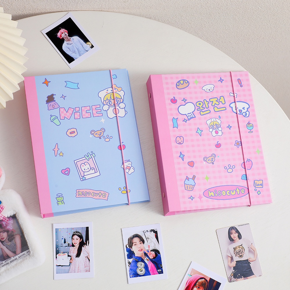 Album Ảnh Polaroid Steve A5 6 Vòng 3 Inch Màu Hồng Phong Cách Hàn Quốc