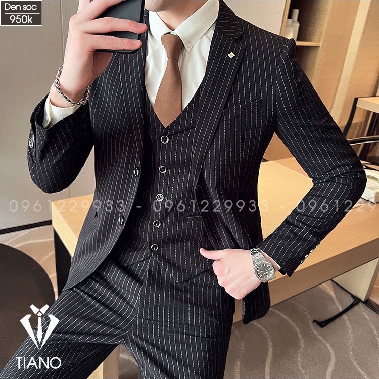 Bộ Com lê nam, Bộ Vest Nam Hàn Quốc 2 Cúc, Suit Nam 6 Cúc Chất Vải Sịn, Fom Ôm Đẹp, Quần Có Tăng Chỉ