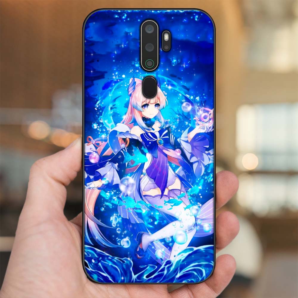 Ốp lưng Oppo A5 2020, A9 2020 viền đen in hình Sangonomiya Kokomi Genshin Impact