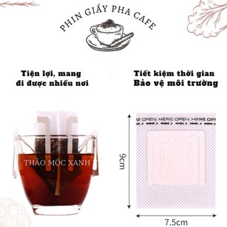 Set 50 Phin giấy pha cà phê / túi lọc cà phê / phin pha cà phê đi du lịch