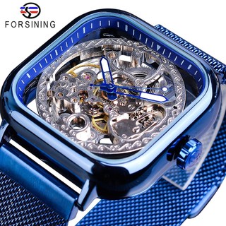Forsining đồng hồ cơ tự động mặt vuông thời trang cho nam