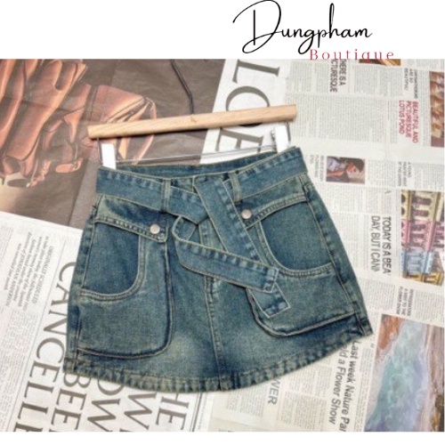 Chân váy jeans kèm đai hàng QCL1 - Dungpham.Boutique | BigBuy360 - bigbuy360.vn