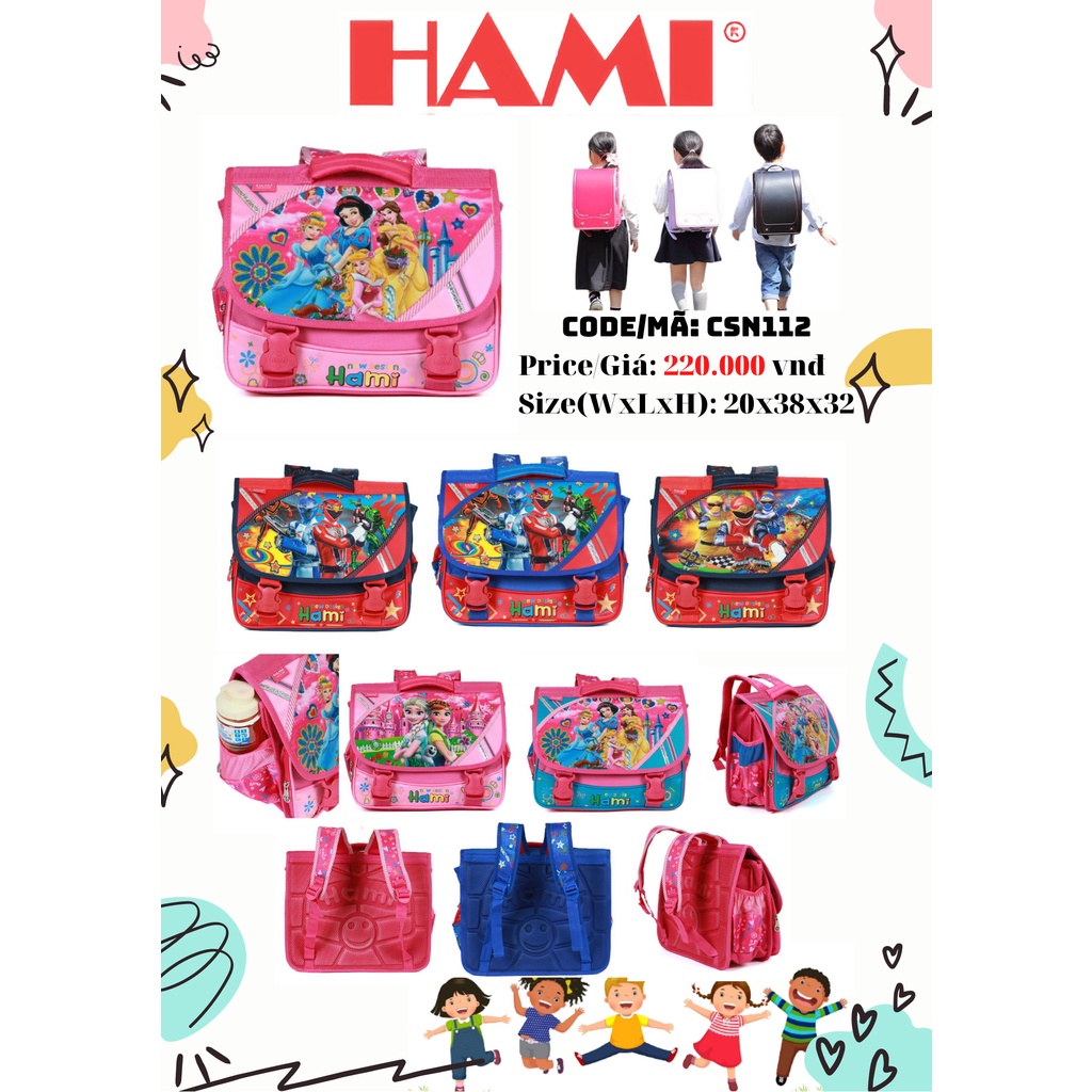 Cặp Học Sinh HAMI CSN 112 siêu bền chống nước chính hãng bảo hành 12 tháng