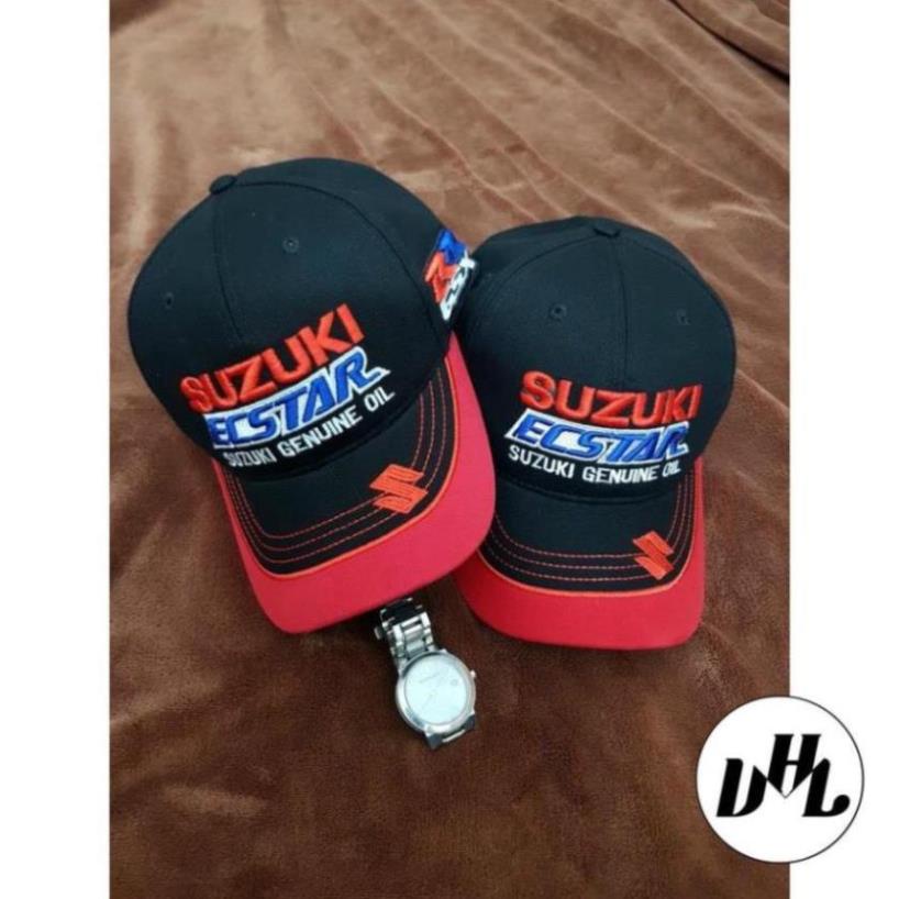 (Hàng VNXK) Nón kết nam, Nón lưỡi trai XE ĐUA tem xe SUZUKI thêu Logo chỉ bóng nổi (Ảnh thật) - Race2