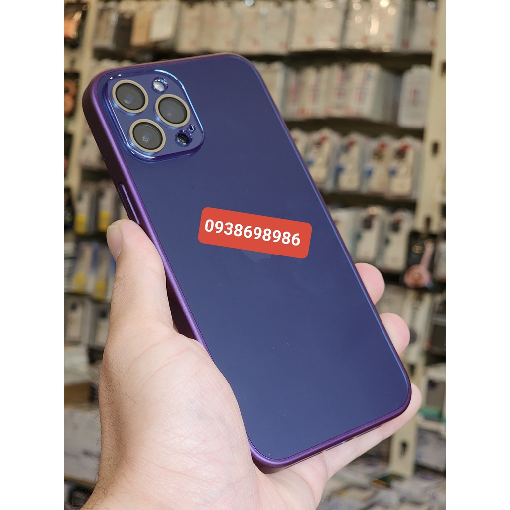 Ốp lưng độ iPhone 14 Pro Max cho iPhone 12 Pro max, 13 Pro max, 14 Pro lưng kính nhám bảo vệ cụm camera siêu đẹp