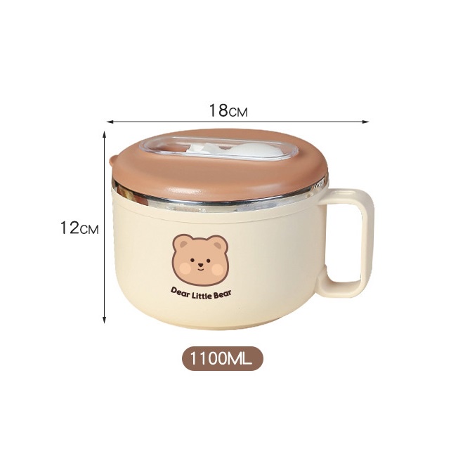 Cốc đựng canh, ủ cháo đựng cơm giữ nhiệt - Hàng cao cấp SUS 304 không rỉ - Tặng kèm thìa