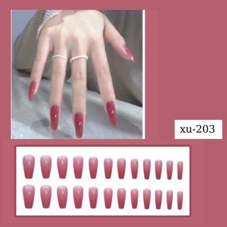 Móng tay giả dài trơn xuneoshop set 24 móng tay giả kèm keo