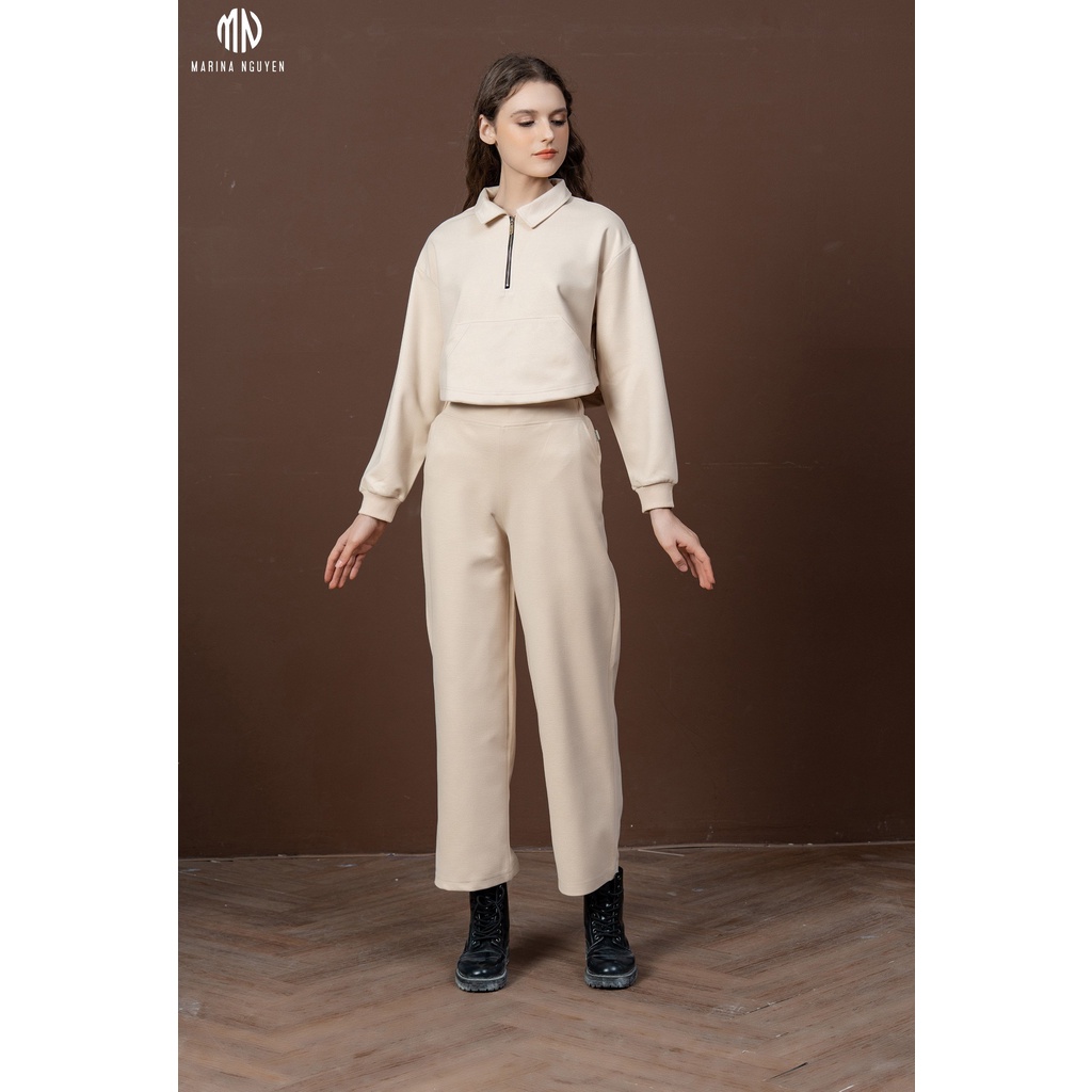 Bộ Đồ Thu Đông Nữ MARINA NGUYỄN Thiết Kế Dài Tay, Kiểu Dáng Trẻ Trung, Chất Liệu Dạ Mềm Mịn - 822045