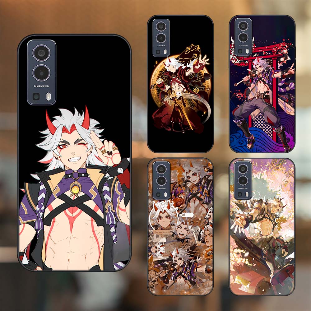 Ốp lưng Vivo Y72 5G viền đen in hình Arataki Itto Genshin Impact