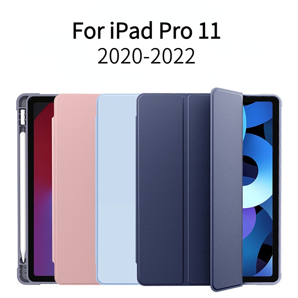 Ốp Máy Tính Bảng Silicon Có Ngăn Đựng Bút Cho ipad pro 11 2022 2021 2020 11inch pro 11 4th 3rd 2nd generation A2459 A2230 A2435 A2761 Giá Đỡ