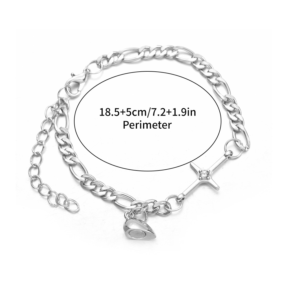 Vòng Tay Cặp Đôi Mặt Hình Trái Tim Dễ Thương Phong Cách Hàn Quốc