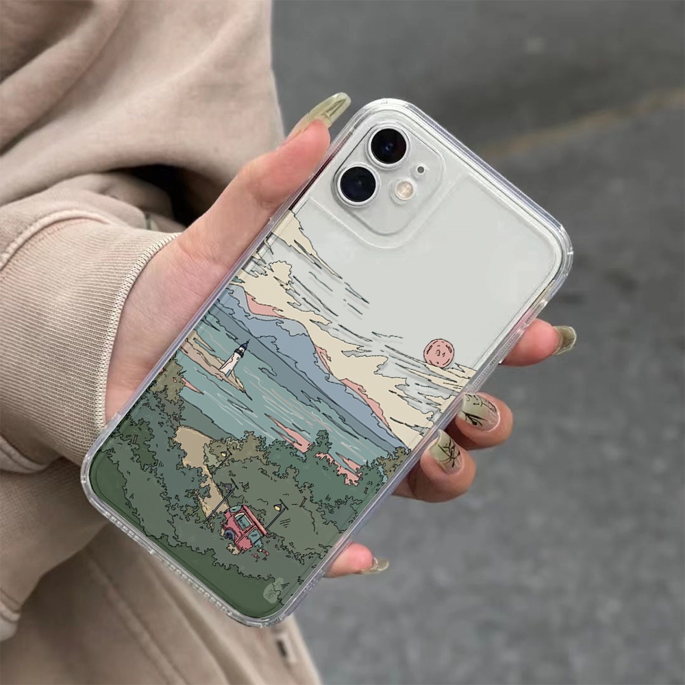 Ốp Điện Thoại Trong Suốt In Hình Thời Trang Cho iphone 14 pro Max 11 13 12 7Plus X XS Max