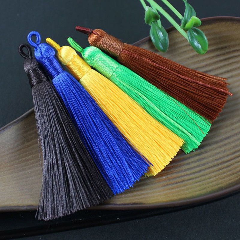 1 Mặt Dây Chuyền Tua Rua Lụa Dài 8cm Phong Cách Bohemia Tự Làm Trang Sức Thủ Công