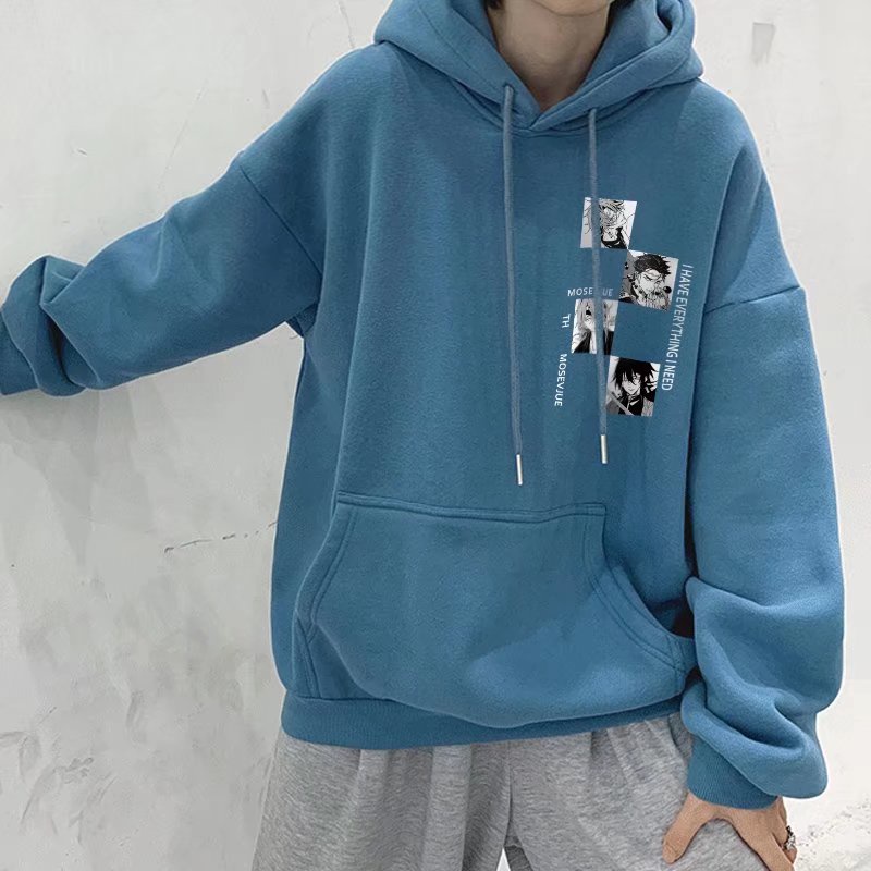 Áo Hoodie Tay Dài Dáng Rộng In Hình Truyện Tranh Thời Trang Mùa Thu Cho Nam Và Nữ