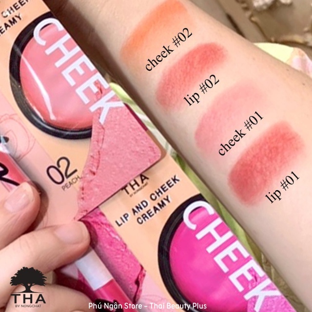 Son kem và má hồng Nongchat Lip & Cheek Creamy Thái Lan