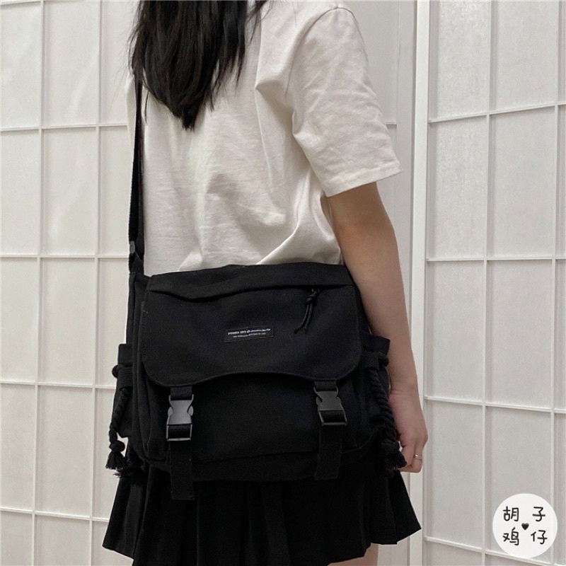 Túi đeo chéo, túi đeo vai vải canvas Hàn Quốc TDC461 (không có móc gấu)