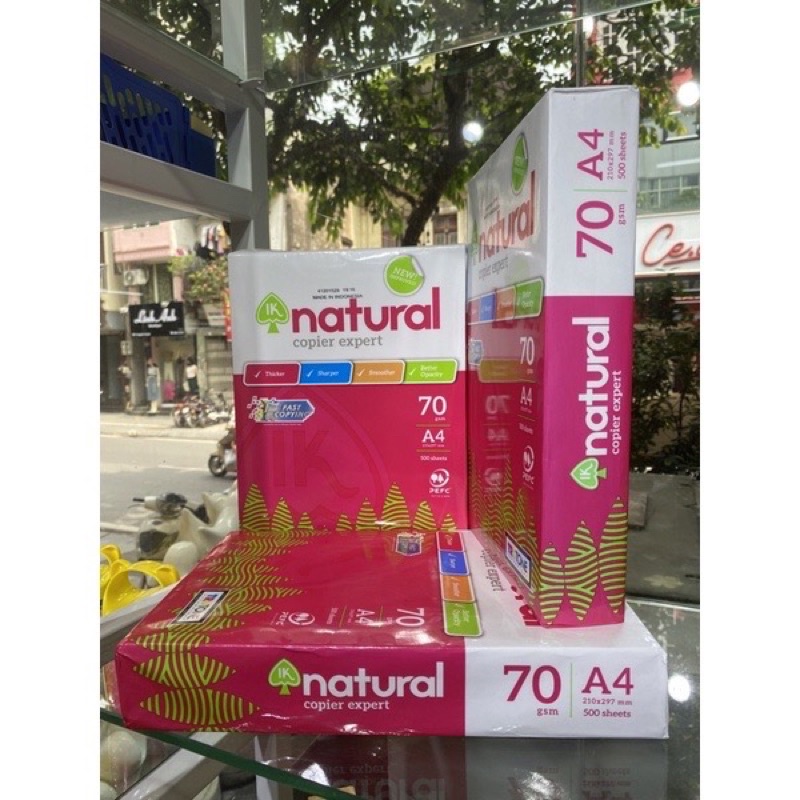 Giấy in, giấy photo Natural A4 ĐL 70g/m2 (500 tờ/1 ram)