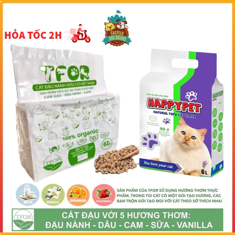 Cát đậu nành TFOR 6L- Cát vệ sinh cho mèo an toàn bảo vệ môi trường xuất xứ Việt Nam