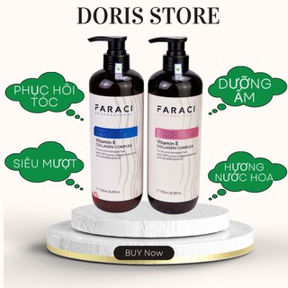 Dầu gội xả Faraci phục hồi tóc hư tổn hương nước hoa cho tóc thơm mềm mượt 750ml * 2 chính hãng