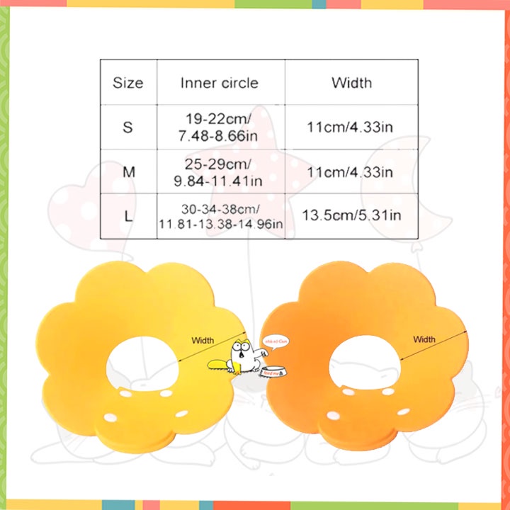 Vòng chống liếm cho mèo siêu nhẹ_loa chống liếm cho chó mèo hoa hương dương