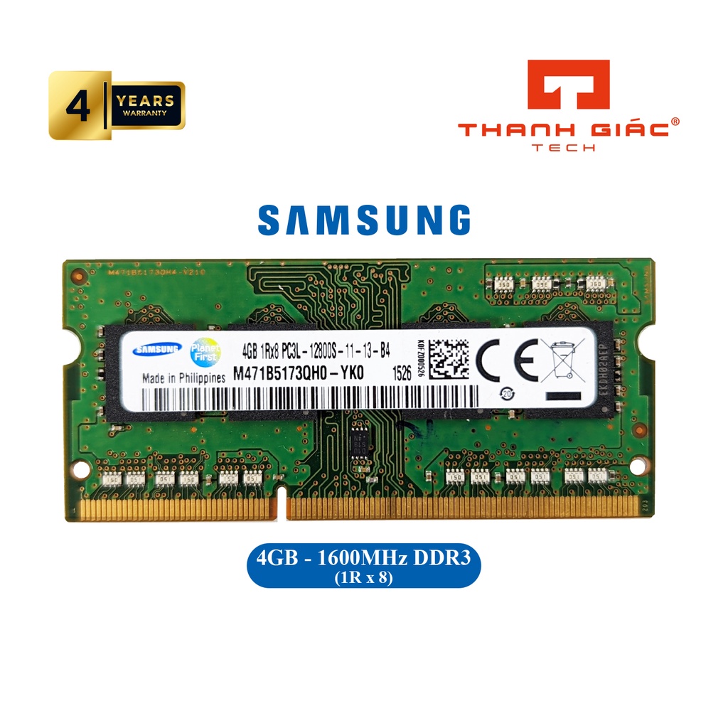 RAM Laptop DDR3L Samsung 4GB/8GB Bus 1600  Hàng Nhập Khẩu - Bảo Hành 4 Năm