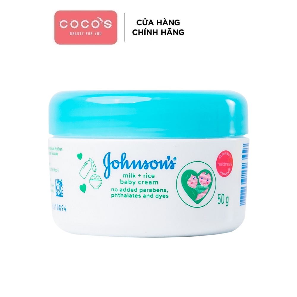 Kem Dưỡng Ẩm Chứa Sữa Và Gạo Johnson's Baby 50g